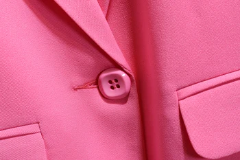 KARŠTO Pavasarį ir rudenį naują stilių ilgai dalyje lady mažas kostiumas ilgomis rankovėmis vieną mygtuką rožinė laukinių mažas kostiumas striukė moteriška