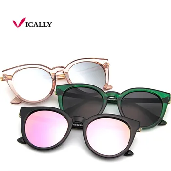 Katės akies pink akiniai nuo saulės moteris atspalvių veidrodis moterų aikštėje saulės akiniai moterims danga oculos 2017 mados prekės ženklo akiniai nuo saulės