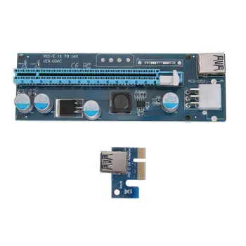 PCI-E PCI-E 1X 2X 4X 8X 16X Extender Pjesė Kortelės 6Pin vaizdo plokštės Stovo Adapteris su LED Indikatoriaus Lemputė BTC Kasyba