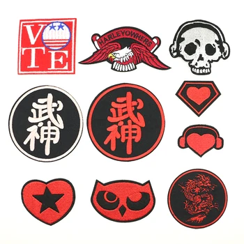 2018 Naujas 1 vnt Geležies-dėl Kinų simbolių emblemos Širdies formos pleistrai drabužių P-1010
