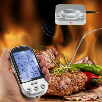 LCD Belaidžio Virtuvės Termometras Jautienos Grilis GRILIS Maisto Virimo Temperatūros Indikatorius Skaitmeninis Zondas, Mėsos Termometras, Laikmatis Įrankiai