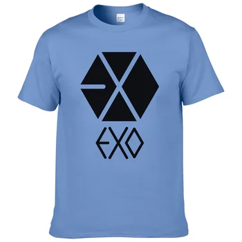 Iki 2017 m. Vasaros mados korėjos EXO KPOP trumpomis rankovėmis Spausdinti cool marškinėliai vyrams Brand T-shirt EXO Tees #209