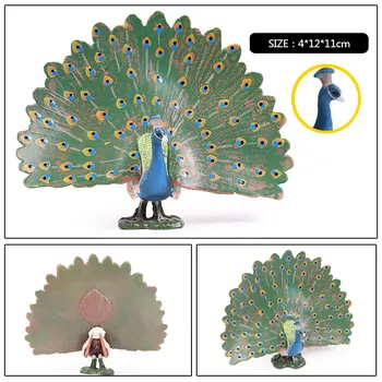 Oenux Naują Atvykimo Peafowls Gražus Paukštis Gyvūnų Modelio Žaislas Povas PVC figūrėlių Kolekcija Švietimo Žaislas Vaikams Dovanų