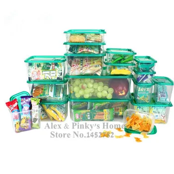 17PCS/Set Home Organizatorius Plastikinių Maisto Konteineryje Daržovių Laikymo Dėžutė Maisto Dėžutė Gali būti Naudojama Šaldytuvas