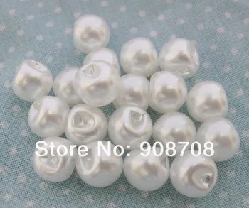 H0218 Balti Apvalūs Plastikiniai Pearl Mygtuką 200pcs kūdikių marškinėliai, sagos, drabužių priedai