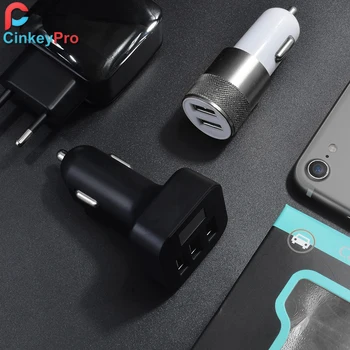 CinkeyPro LED Ekranas 3-Port USB Automobilinis Įkroviklis iPhone Samsung Smart Automobilinis-Kroviklis 5V/2.1 Įkrauti Mobiliojo Telefono Adapteris