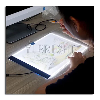 Diamond Tapybos A4 Fluorescentinė Skydelis Kryželiu A4 LED Šviesos Tablet Plono 3.5 mm Juostelę Taikomos ES/JK/AU/US/USB Plug IN