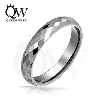 Queenwish 3mm Kelių Aspektų Aukštos lenkijos Volframo Karbido Vestuviniai Žiedai, Sužadėtuvių Juostos Komforto Tinka Vestuvinis Žiedas