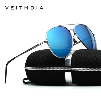 VEITHDIA Aliuminio Magnio Aviacijos Poliarizuota mens akiniai nuo saulės ženklo dizaineris Pasukti 180 laipsnių kampu kojos Saulės Akiniai Moterų atspalvių