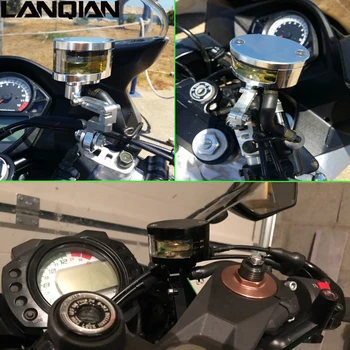 Universalūs motociklo priekiniai stabdžių ir sankabos rezervuaras, siurblys, skystis bako laikiklis HONDA FZ6 750 1000 Z750 Z800 Z900 Z650 NINJA 300