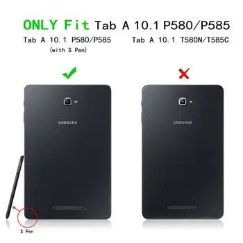 Super Plonas Odinis dėklas, Skirtas Samsung Galaxy Tab a6 10.1 P580 P585 Padengti Atveju Funda Tablet Originalus Ultra Smart Magnetinio Shell