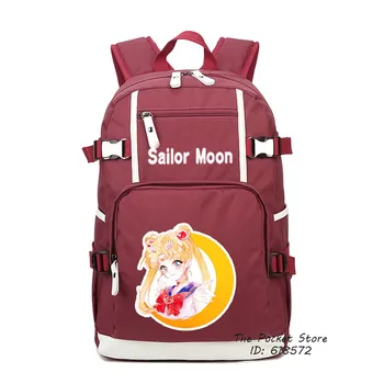 Aukštos Kokybės 2018 Sailor Moon Spausdinimo Kuprinė Kawaii Mokyklos Krepšiai Luna Katė Moterų Krepšiai Mochila Feminina Drobės Nešiojamojo Kompiuterio Kuprinė