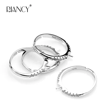 3pieces mados moterų papuošalai 925 sterlingas sidabro žiedas paprasta priedai žiedo reguliavimas priedai, gali klijuoti perlai
