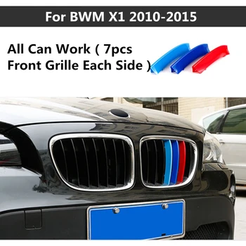 BMW 1 2 3 5 Serijos X3 X4 X5 X6 3 Spalvų ABS 3D M Automobilio Priekinių Grotelių Apdaila Juostelėmis Padengti Motorsport Lipdukai Automobilio Stiliaus