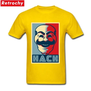 Juokinga Hack Tees Mens J. Robotas Fsociety T-Shirt Kompiuterio Įsilaužimo Vyrai, O Kaklo Medvilnės Marškinėliai Hakeris Anonimas Virusas TV Serialas Marškinėliai