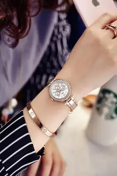 Aukso Laikrodžiai Moterims Prabangos Prekės 2016 Garsaus Kvarciniai Laikrodžiai Moterims, Apyrankė Nerūdijantis Plienas Mados Atsitiktinis Žiūrėti AC154
