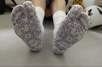Milijonai žmonių pedikiūro koja skylių skaičius naujokas Padų acupoint masažas pėdų masažas pėdų sąlyčio taškas kojinės