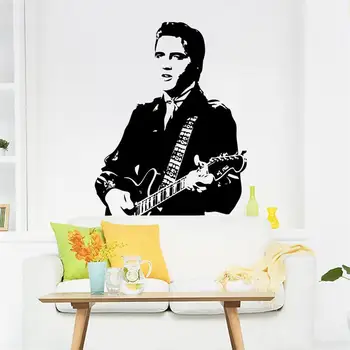 Elvis Presley groti gitara namo sienos lipdukas lipdukas Roko muzikos dekoro tapetai gerbėjų dovana adesivo de parede šalis tiekimo