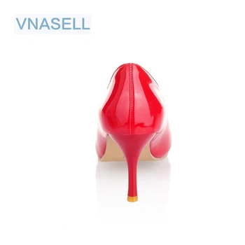 Vnasell Naujas Mados aukštakulnius moterys siurbliai balta raudona nede smėlio seksualus prom vestuvių batai plonas kulnas klasikinių batų Dydį, 30-45