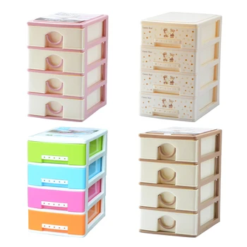 Biuro stalas plastiko laikymo spinta 4 sluoksnių, raštinės reikmenys, kosmetikos apdailos dėžutė Papuošalų dėžės namų ūkio saugojimo surinkimo organiz