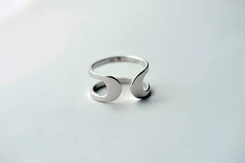 Naujausia Karšto Unikalus Žiedas 925 Sterling Sidabro Žiedai Geometrinis Dvigubai Žiedai Mergina, Moteris, Dovana, Papuošalai Nemokamas Pristatymas