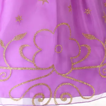 MUABABY Merginos Princesė Suknelės Vaikas Tangled Rapunzel Kostiumas Vaikams trumpomis Rankovėmis Gėlių Vasaros Šalis Suknelė Mergina Gimtadienio Drabužiai