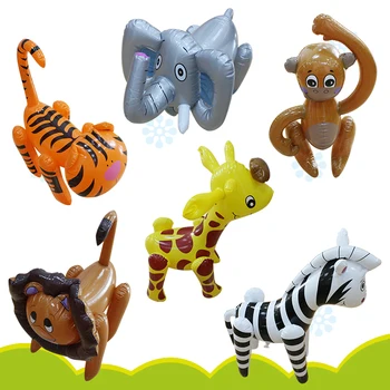 6 Stiliaus Pripučiami Tigras, Dramblys, Liūtas, Zebras, Pripučiami Žaislai, Mergaitė Berniukų Gimtadienio, Kalėdų Vakarėlį Vaikams Dovanos Gyvūnų Kolbų