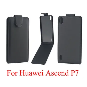 Telefonas Maišeliai Padengti Huawei Ascend P7 telefono dėklas Atgal coque PU odos Apversti Vertikaliai Aukštyn-Žemyn Atidaryti odos dėklas