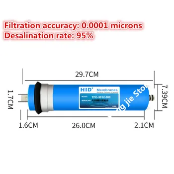 1pcs aukštos kokybės 300 gpd atvirkštinio osmoso filtras NESLĖPĖ PŽK-3012 -300G Membraniniai Vandens Filtrai, Kasetės ro sistemos Filtro Membrana
