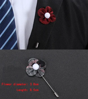 Naujas mados vyrai sagė gėlė atlapas pin kostiumas boutonniere audinio siūlų pin 11 spalvų mygtuką, gėlių broochers Didmeninės vestuvių