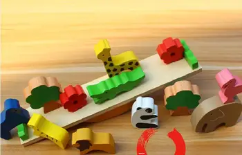 Nemokamas pristatymas Vaikų vaikų švietimo Gyvūnų draugiškas slenksčius ekologija mediniai Pusiausvyrą žaidimas, žaislai, Kūdikių Gyvūnų Blokai Žaislas