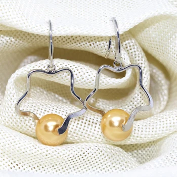 Aukštos klasės žvaigždė tabaluoti eardrop mados moterų elegantiški auskarai saldainiai spalvos 12mm shell imituojamas-pearl earbob papuošalai B1771