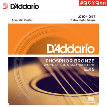 D'Addario EJ15 Amerikiečių Pagaminti Fosforinės Bronzos Akustinės Gitaros Stygos, Papildomas Žibintas, 10-47
