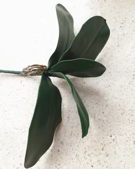 6p netikrą orchidėjų lapų krūva dirbtinis 5 lapai žaluma 28cm orchidėjų dekoratyvinių gėlių dalis nekilnojamojo touch orchidėjų lapų