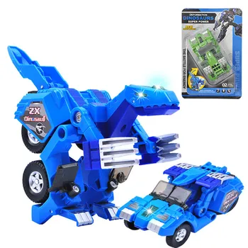 Mėlyna Spalva Dinozaurų Deformacijos Automobilio Modelį Su Šviesos ir Muzikos figūrėlių, Vaikams, Vaikams, Juokingas Žaislas