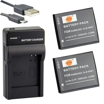 DSTE 2VNT SLB-0937 Li-ion Baterija + UDC43 USB Įkroviklis Samsung CL5 CL50 i8 L730 L830 NV4 NV33 PL10 ST10 Fotoaparatas
