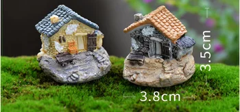 Mūrinis Namas Pasakų Sodas Miniatiūriniai Kawaii Mini Dervos Nedidelis Namas Sodo Micro Figūrėlės Miniatiūros Sodo Dekoro Priedai 