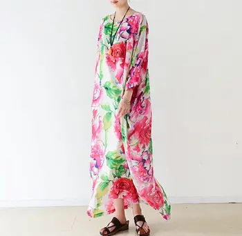 Moteriški Summer Maxi Dress 2016 Naują Atvykimo Ponios Gėlių Suknelė Spausdinti Klubas Šaliai, Skraistės Longue Femme Plius Dydis Suknelė Vestido Renda