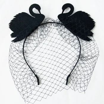 Kaspinai Hairband Moterų Mergina Black Swan Jaučiamas Akių Akių Kaukė Helovinas Fancy Dress Šalies Kostiumų Kamuolys Plaukų Lankelis Priedai