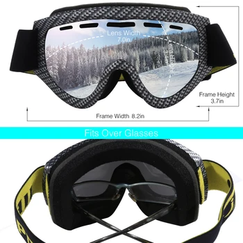 Jiepolly Slidinėjimo Snowboard Goggles Anti-fog Dvigubo Sluoksnio Objektyvas Sniego Slidinėjimo, Čiuožimo Žiemos lauko Sporto Akiniai Moterys Vyrai