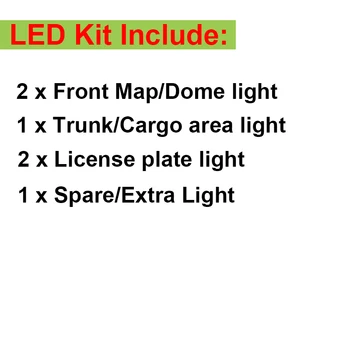Buildreamen2 Automobilių 2835 Interjero LED Lemputė Balta Klaidų LED Rinkinio Pakuotės Žemėlapis Dome Kamieno Šviesos Audi TT ar TTS (8J) 2007-2012 m.