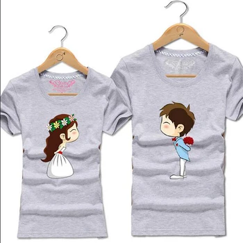Juokingas Mielas Animacinių Filmų Marškinėliai Moterims, Vyrai, Poros Drabužių Iki 2017 M. Vasaros Trumpomis Rankovėmis Moteriška T-Shirt Harajuk Kawaii Viršūnes Camisetas Mujer