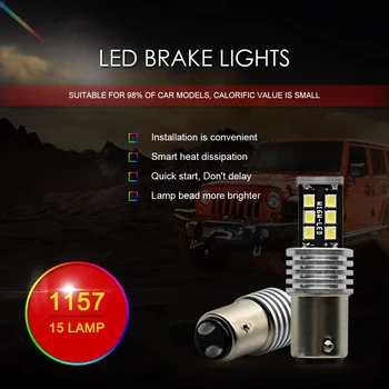 EURS (TM) 2vnt Super šviesus Readling lemputes Pertraukos lemputė T15 1157 15SMD 5.28 M 12V Automobilio LED Dekodavimo Atbulinės eigos žibintas T20