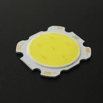 Jiguoor 3W Balta Apvali COB LED SMD Chip Didelės Galios Šviesos Lempos Lemputė 6000-6500k 28mm
