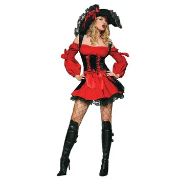 Piratų Kostiumų Moterų Suaugusiųjų Halloween Kostiumai Fantasia Fancy Dress Karibų Piratai Kostiumų Karnavalas Veiklos Drabužiai