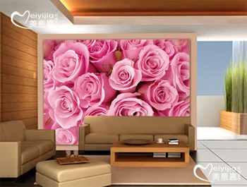 Custom didelės freskos sienų tapybos sofa-lova, miegamojo kambarį, TV foną, 3D tapetai, 3D tapetai romantiškas rožės dažytos sienos
