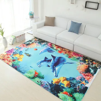 Viduržemio jūros regiono stiliaus vasaros 6mm-ultra plonas 3D kilimų gyvenamasis kambarys sofos, kilimėliai miegamasis stačiakampio formos kilimas studijų kompiuterių swivel mat dembliai