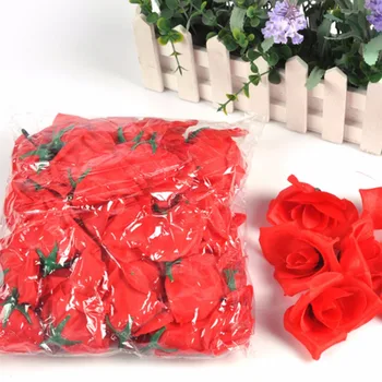 50 Vnt/Set Rose Dirbtinių Gėlių Šilko Gėlių Vadovai Vestuvių Dekoravimas Amatų Puošimas Vestuvių Rekvizitai