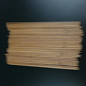 44Pcs 11 Dydis 25cm Dvigubas Nurodė Carbonized Bambuko Mezgimo Virbalai, Mezgimo Rinkinys puošybinės Pynimo Adatas, Siuvimo Priemonės, 2mm-5mm