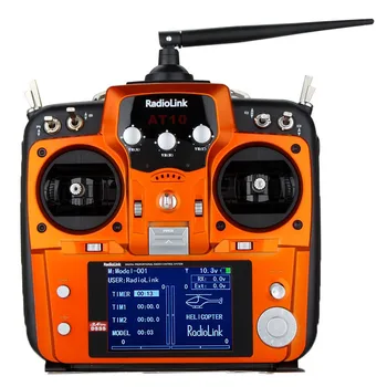 F07627 Kokybės RadioLink AT10 RC Siųstuvas 2.4 G 10CH Nuotolinio Valdymo Sistema, su R10D Imtuvas RC Sraigtasparnis Lėktuvas